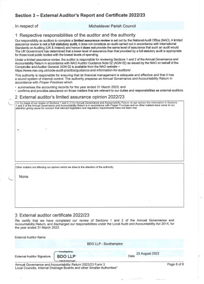 2023 External Audit Report