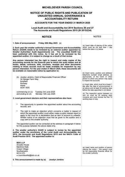 2025 Notice of Public Rights