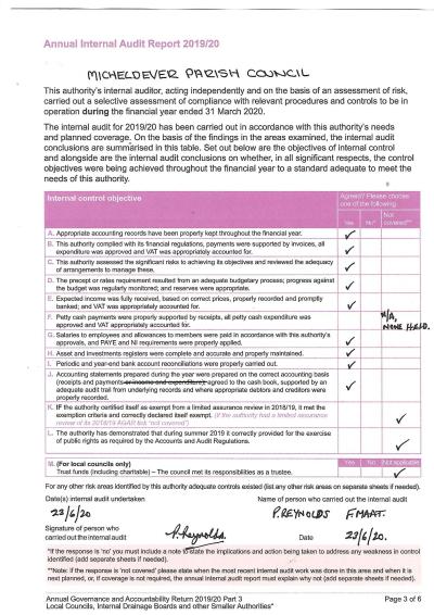 2020 Internal Audit Report