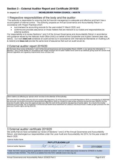 2020 External Audit Report