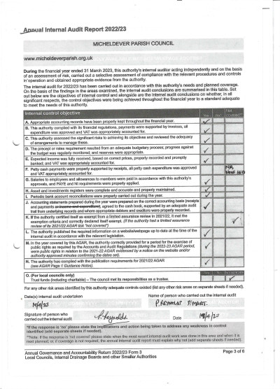 2023 Internal Audit Report